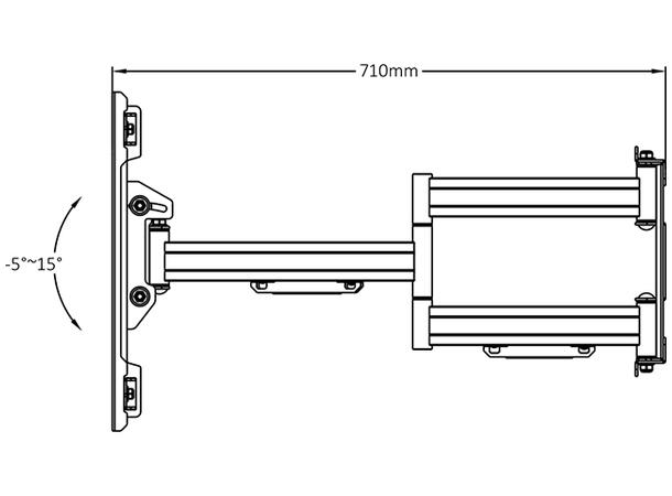 Multibrackets veggfeste flexarm PRO for tunge monitorer og TV